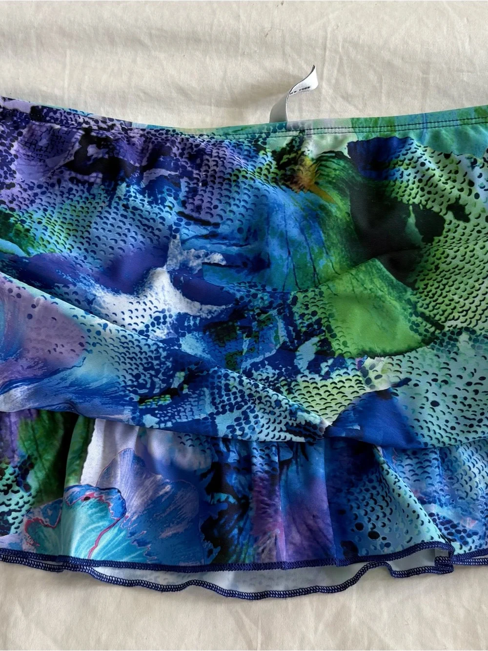 Kenneth Cole Blue & Green Floral Ruffle Skort